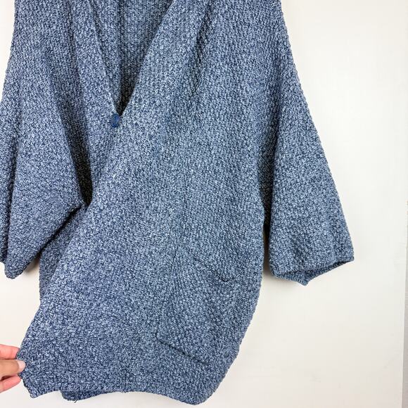 Poetry Womens Boxy Oversized Cotton Knit Cardigan Sweater Blue - M - Picture 5 of 11